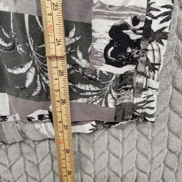 Panama Jack Motorcycle Club Maui Mens XL Camp Hawaiian Gray Black‎ 100% Rayon - Picture 5 of 7